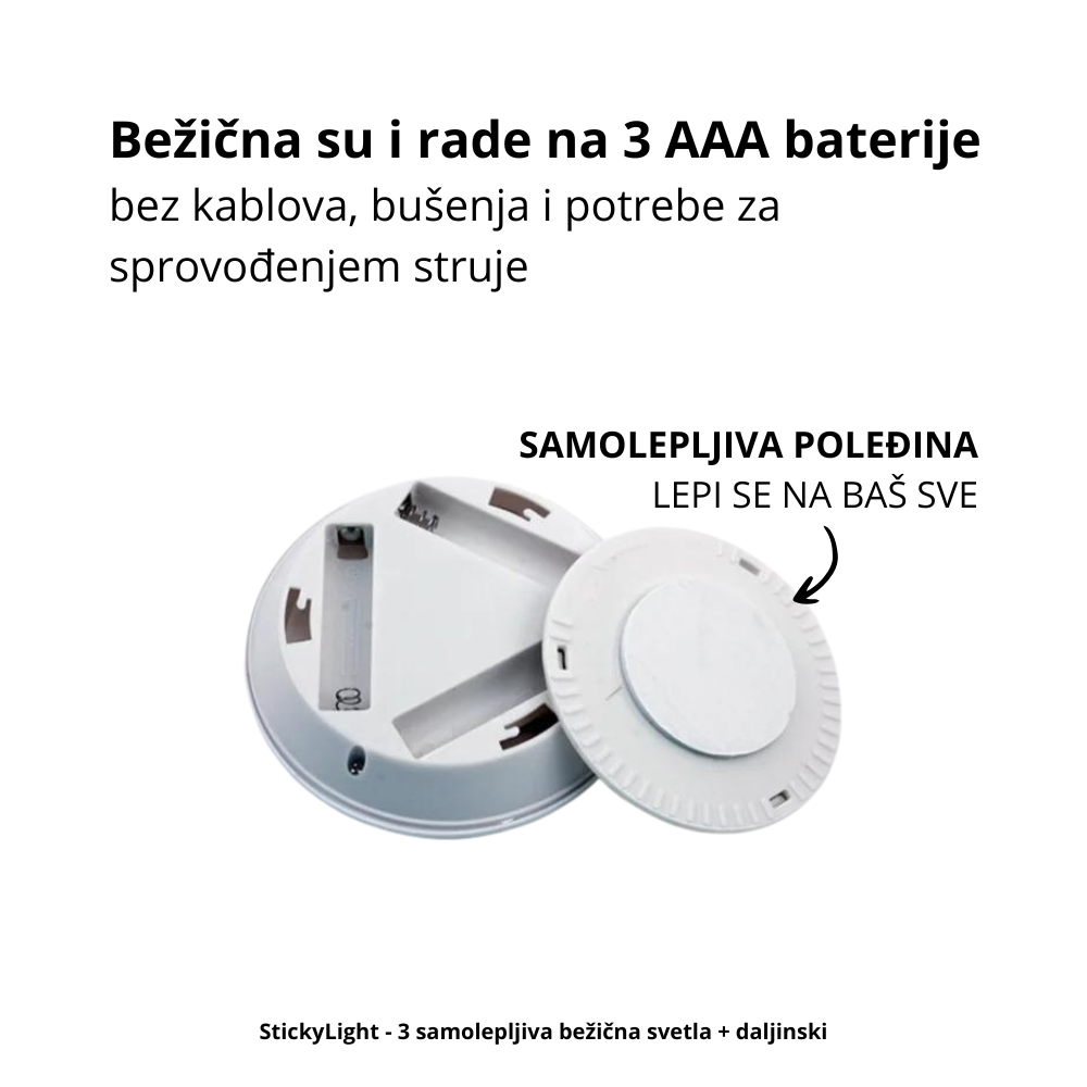 StickyLight - 3 samolepljiva beži?na svetla + daljinski