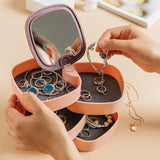 4-сlojни окретни организатор за накит са огледалом