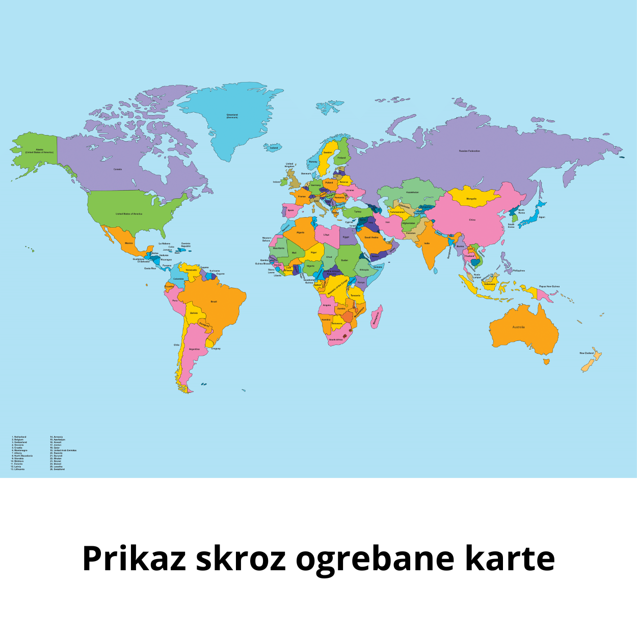 Greb-greb karta sveta (80cm x 60cm)