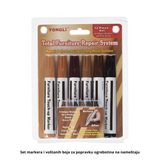 Set markera i voštanih boja za popravku ogrebotina na nameštaju