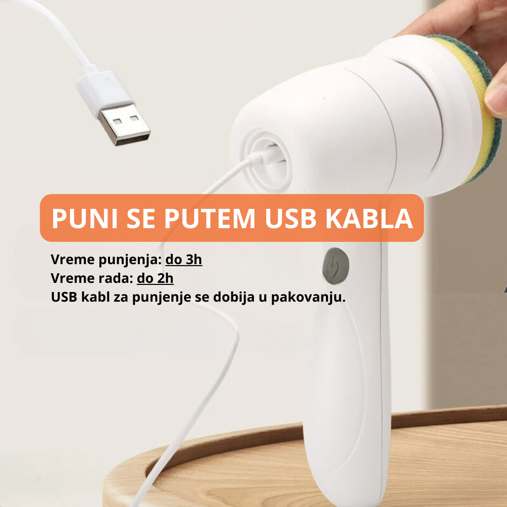 HandyClean - Beži?na rotiraju?a ?etka za detaljno ?iš?enje