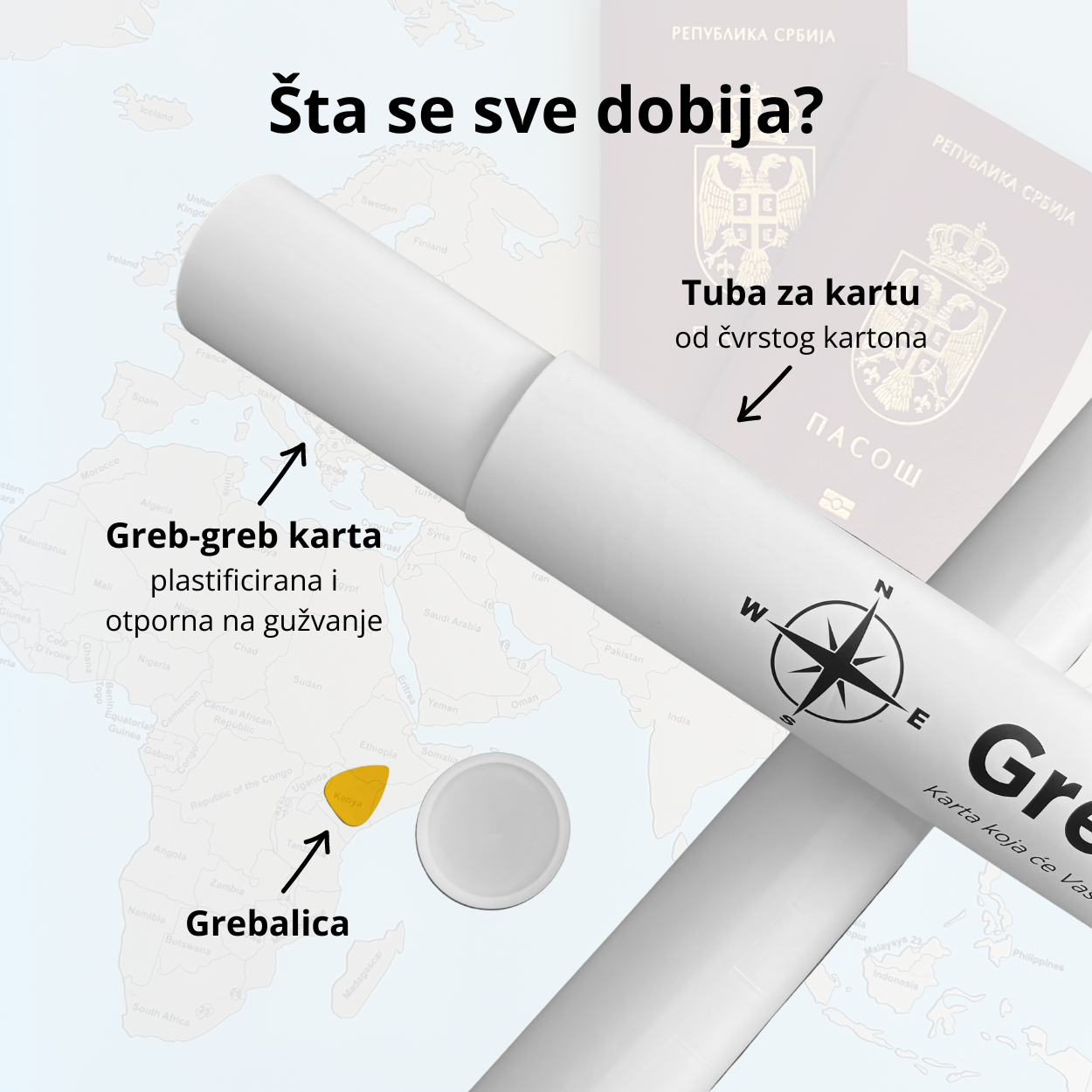 Greb-greb karta sveta (80cm x 60cm)