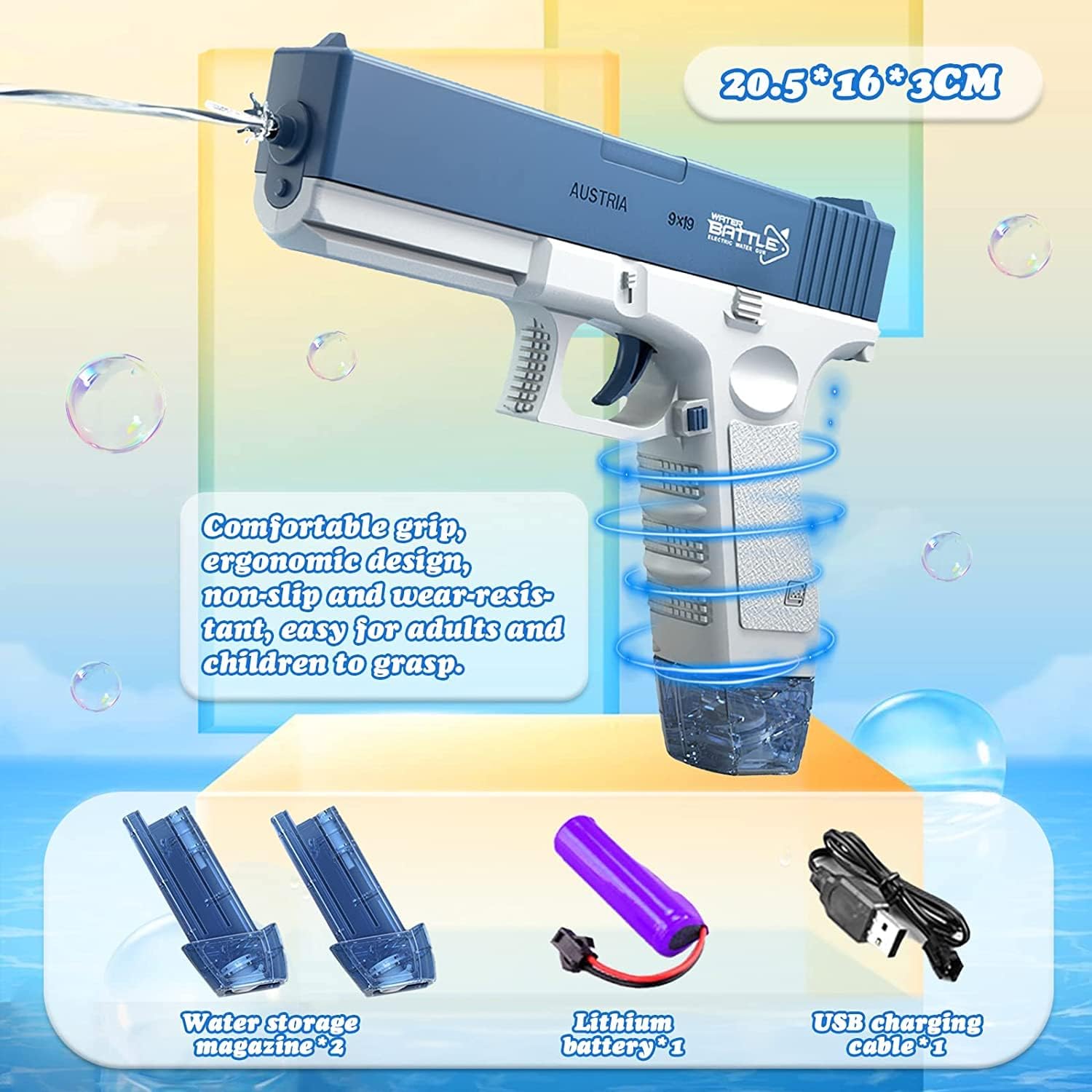 Glock Elektri?ni Vodeni Pištolj - Automatski Pištolj za Letnje Osveženje