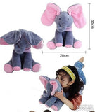 Peekaboo raspevani slon sivo-plavi