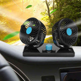 Ventilator sa dva ventilatorska sklopa namenjen upotrebi u automobilu, kombiju ili kamionu.