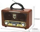 Na slici je radio retro izgleda namenjen prijemu stanica i reprodukciji muzike.
