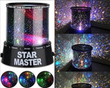 Star Master projektuje zvezde u crvenoj, zelenoj i plavoj boji koje se smenjuju.