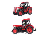 Crveni traktor igračka namenjen je upravljanju pomoću daljinskog kontrolera.