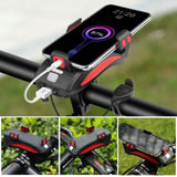 Lampa za bicikl sa 3 led diode, sirena i drža? za mobilni