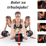 Roler za trbušnjake sa točkom i ručkama za oslonac.