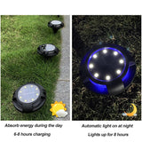 Solarne disk lampe za dvoriste i bastu sa 8 led dioda i bocnim osvetljenjem