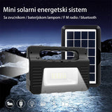 Solarna stanica za kampovanje sa FM radiom, lampom i solarnim panelom.