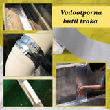 Prikazana je zaptivna traka dostupna u širini 5 cm ili 10 cm.