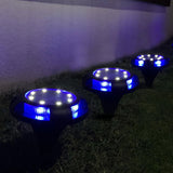 Solarne disk lampe za dvoriste i bastu sa 8 led dioda i bocnim osvetljenjem