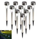 Dekorativne LED lampe za baštu prikazane kao set od deset komada.