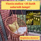 Detalj pamučnog pletiva na visećoj stolici.