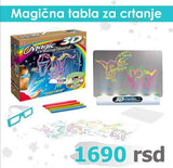 Providna tabla za crtanje prikazana sa fluorescentnim motivima.
