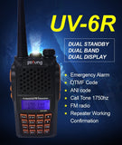 Baofeng radio-stanica UV-6R za frekvencijske opsege 136–174 MHz i 400–480 MHz.