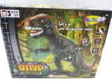 Prikazana je igračka dinosaurusa koja se kreće, svetli i ispušta zvuke.