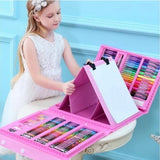 Set za slikanje i crtanje u roze koferu sa tablom.