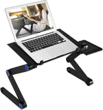 Držač za laptop i miš prikazan kao objedinjeni metalni nosač.