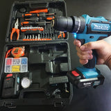 Solvique Makita aku srafilica 128v+busilica+cekic+Dve baterije+Pribor – za lakšu organizaciju