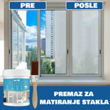Premaz za prozorsko staklo sa belom bojom i mat završnicom.