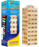 Drveni blokovi igre Jenga složeni u toranj.