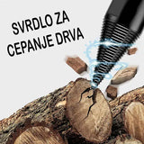 Na slici je prikazano svrdlo PRODAVANI za cepanje drva, veličine 32 mm.