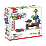 Kocke za slaganje iz Montessori seta u pet svetlih boja.