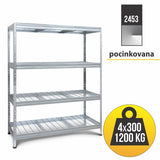 Metalna ži?ana polica RIVET 180x120x45 4x300 kg