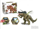 Dinosaurus robot prikazan kao igračka sa crvenim svetlom u ustima.