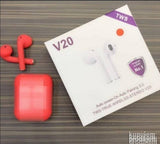 Bluetooth bežične slušalice TWS V20 crvene za lakše obavljanje svakodnevnih poslova