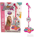 Mikrofon Kid Star prikazan je uz disko postolje.