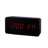 Digitalni drveni alarm sat – Crni