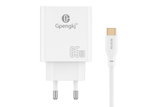 Punjač sa GaN tehnologijom i USB-C kablom.