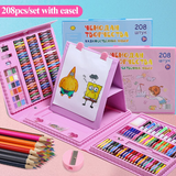Kreativni set u roze koferu namenjen je crtanju i slikanju.