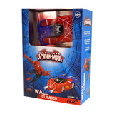 Plastični automobil igračka sa Spajdermenom u crvenoj, beloj i crnoj boji.